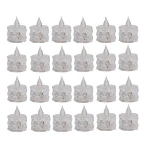 پک 24 عددی شمع led کریستالی شفاف مدل دیاموند