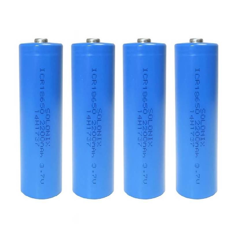 پک 4 عددی باتری لیتیوم یون 3.7 ولت قابل شارژ سولونیکس مدل ICR 18650 ظرفیت 2200 میلی آمپر پک 4 عددی باتری لیتیوم یون 3.7 ولت قابل شارژ سولونیکس مدل ICR 18650 ظرفیت 2200 میلی آمپر