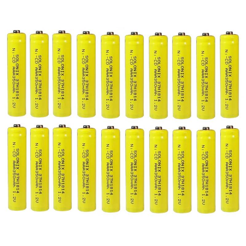 پک 20 عددی باتری شارژی نیم قلمی سولونیکس مدل صنعتی Ni-Cd