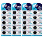پک 20 عددی باتری سکه ای پی‌کی سل مدل CR2016 3V Lithium Manganese
