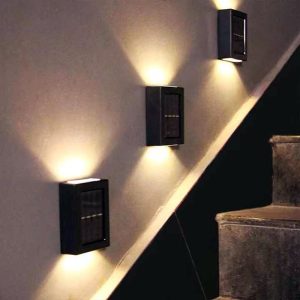 چراغ دیواری خورشیدی مدل دوطرفه مکعب