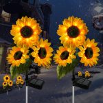 خرید چراغ خورشیدی مدل گل آفتابگردان